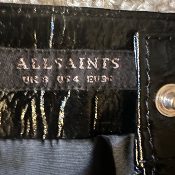 All Saints Black Leather Skirt - Picture 2 of 4